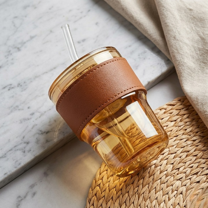 Premium Amber Glass Tumbler