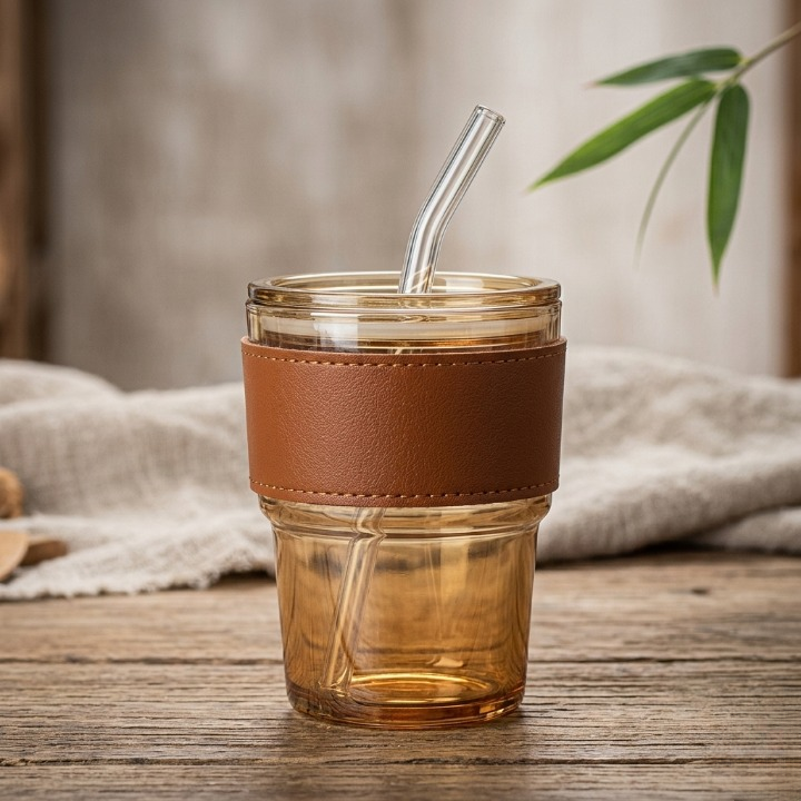 Premium Amber Glass Tumbler